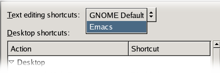 Changing Gnome to EMACS keys