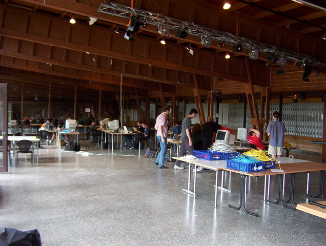 Hacklab in the process of being tied up at the end.