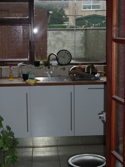 Kitchen, through dining room door