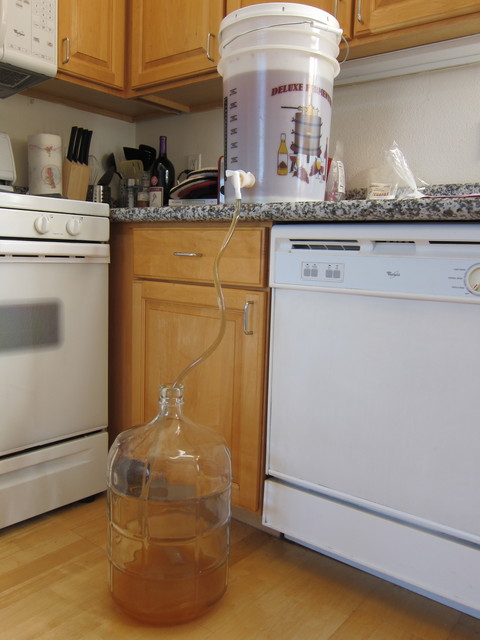 Transferring into the secondary fermenter