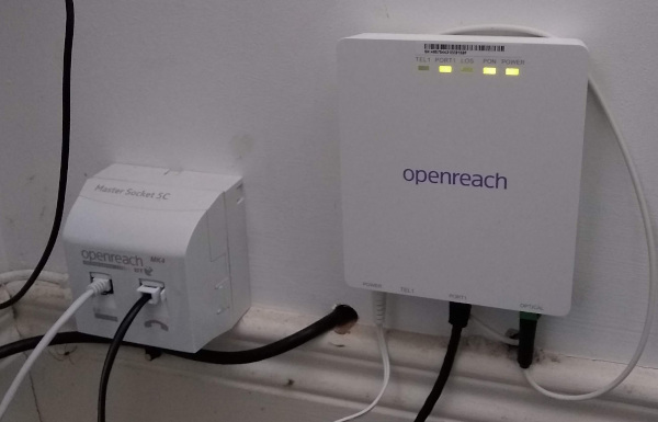 BT Openreach master socket and ONT