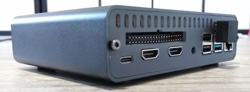 DeskPi Pro with rear bezel and USB3 dongle