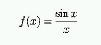 f(x) = sin(x)/x