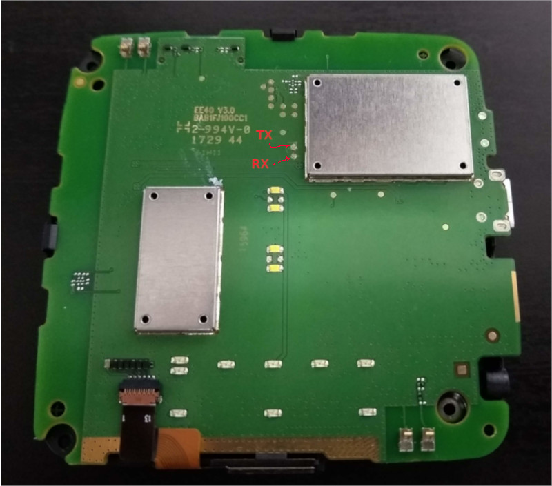 EE40VB PCB serial console test points